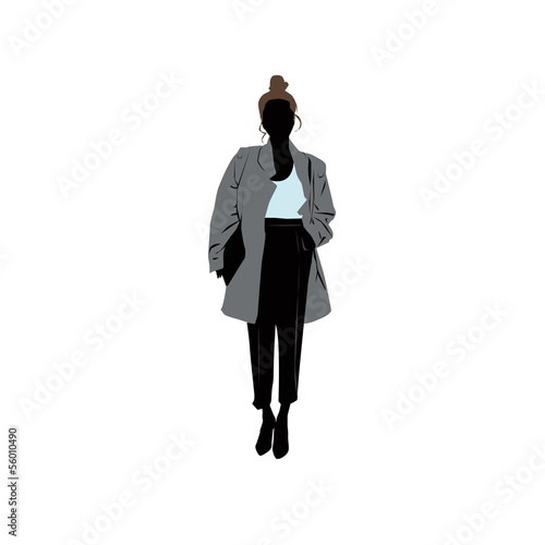 Shopping girl (business)- siluet
