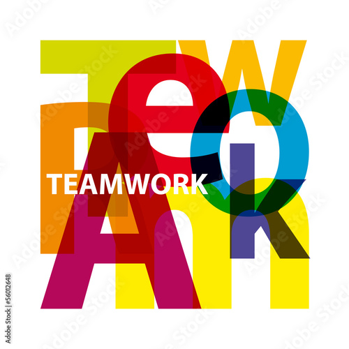 Vector Teamwork. Broken text