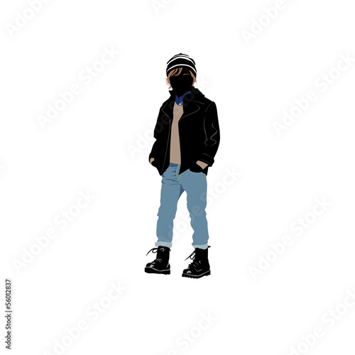 Shopping kids -  boy in jeans  (siluet)