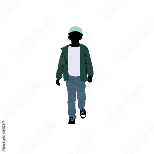 Shopping kids - boy (siluet)