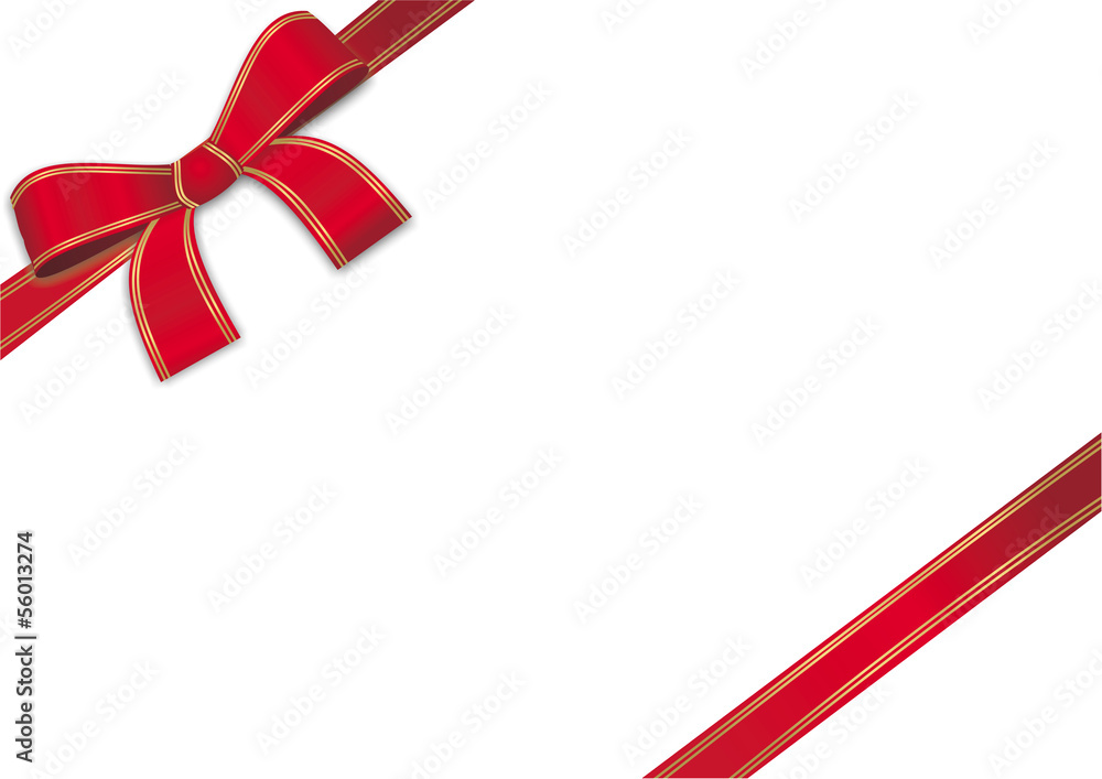 Schleife mit Goldfaden in rot Schleife mit Goldfaden in rot