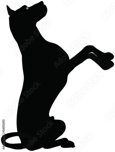 stock vector of dog silhouette standing