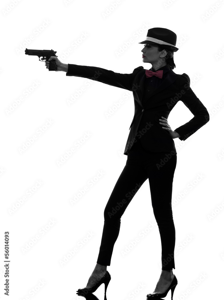 woman gun gangster killer silhouette woman gun gangster killer silhouette