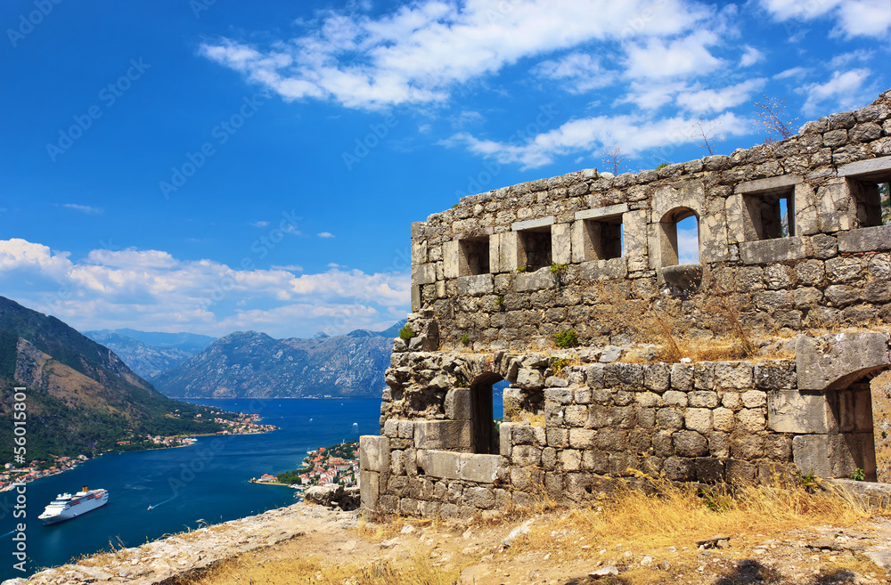 Amazing view of ancient fortress in Kotor
