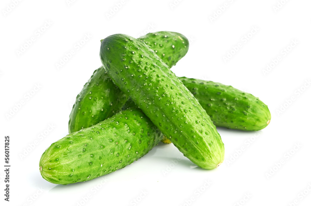 green cucumbers isolated on white background green cucumbers isolated on white background