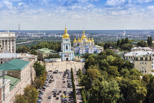 Kiev panorama from Bell tower of Sophia Cathedral. Kiev, Ukraine photo