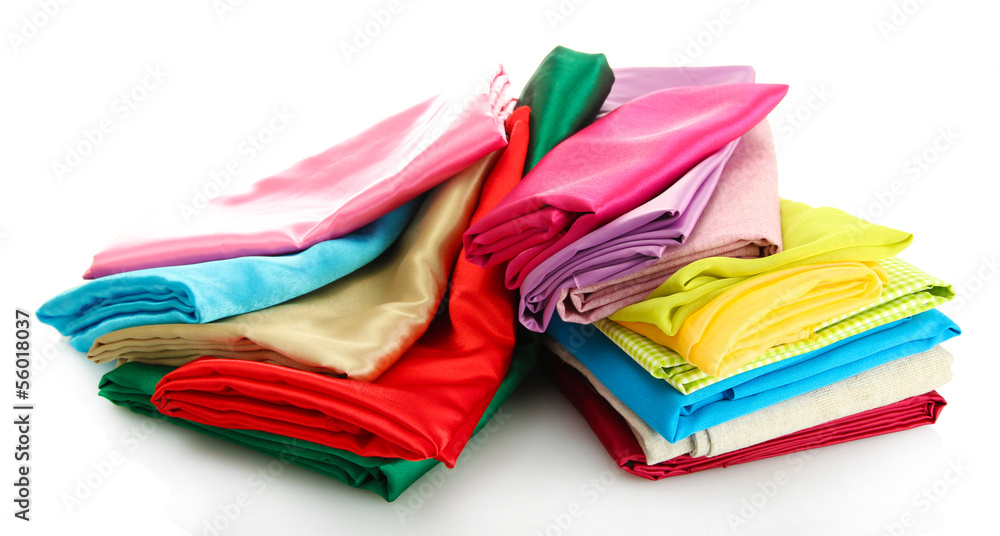 heap of cloth fabrics isolated on white heap of cloth fabrics isolated on white