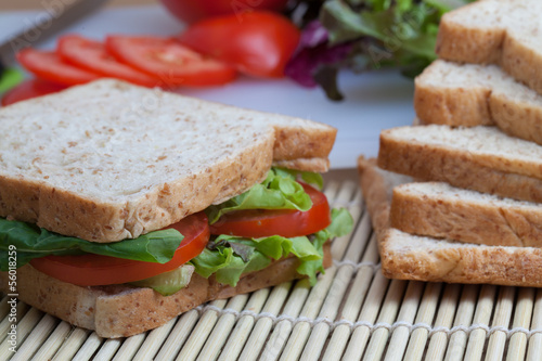 sandwich with tomato and vegetables