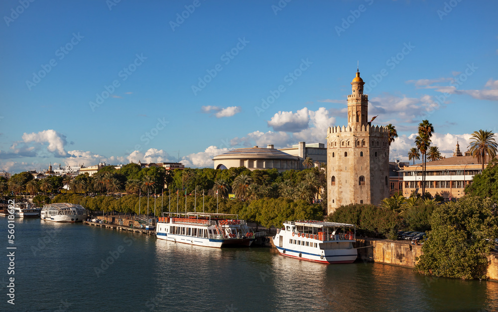 Torre del Oro Old Moorish Watchtower River Guadalquivr Seville
