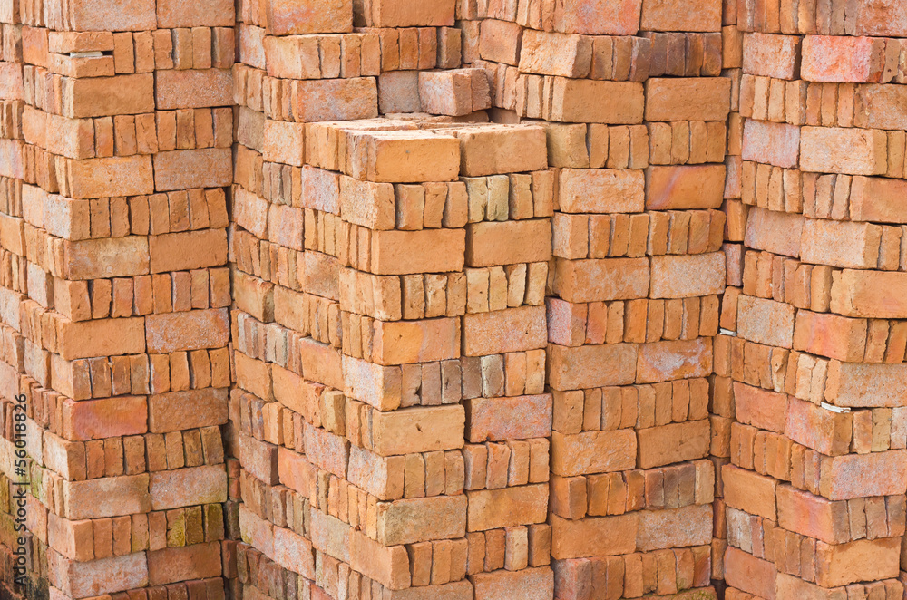 Fototapeta premium Brick sorted into layer.