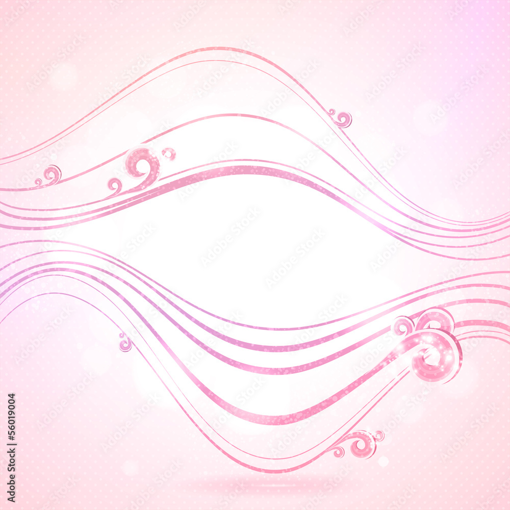 Abstract pink background with waves and swirls. Abstract pink background with waves and swirls.