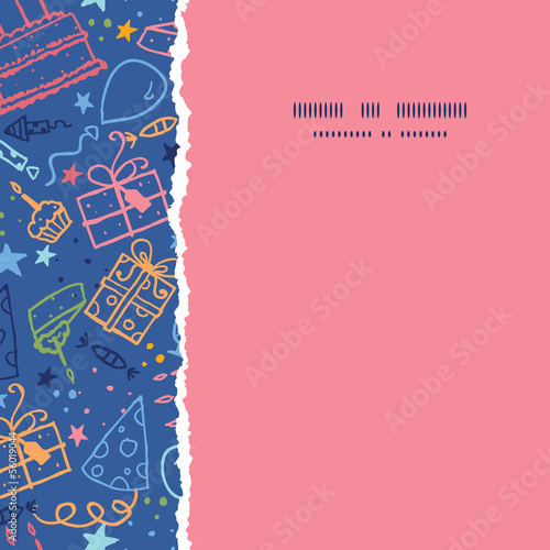 Vector birthday square torn seamless pattern background with