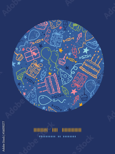 Vector birthday circle decor seamless pattern background with