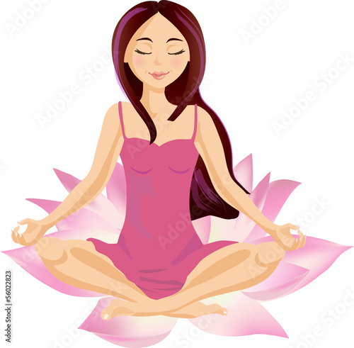 Girl Meditating/Relaxing in Lotus
