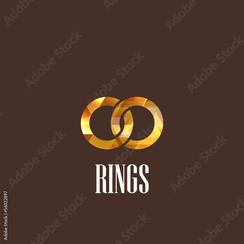 illustration with diamond rings icon