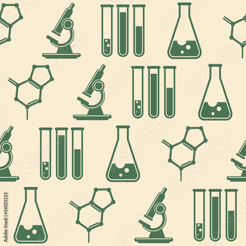 seamless background with laboratory equipment