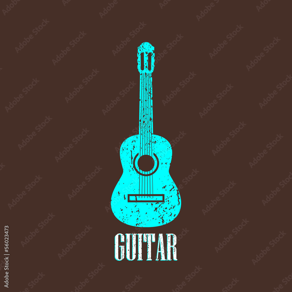 Fototapeta premium vintage illustration with the guitar