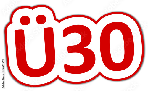 Ü30 30plus 30+ Button  #130909-svg05