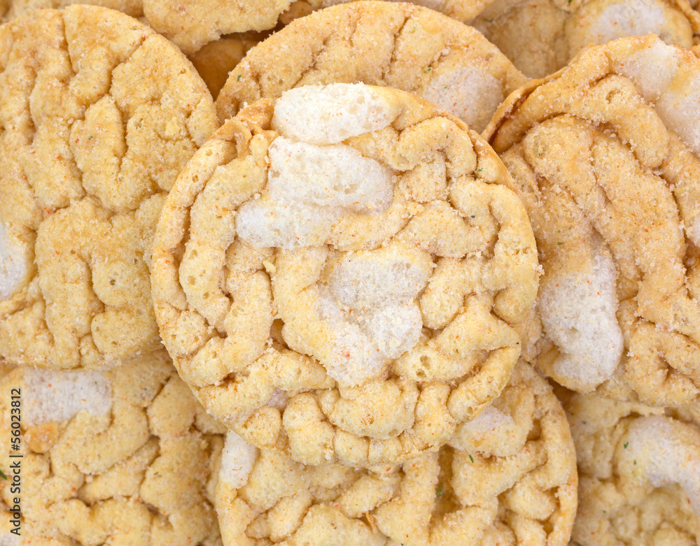A very close view of gluten free soy chips A very close view of gluten free soy chips
