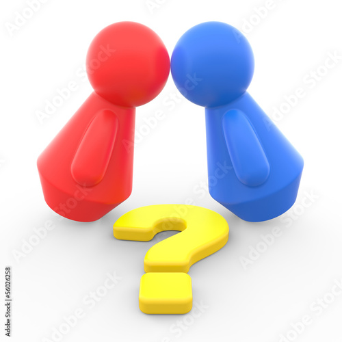 Conflict concept. Abstract human figures on white background.