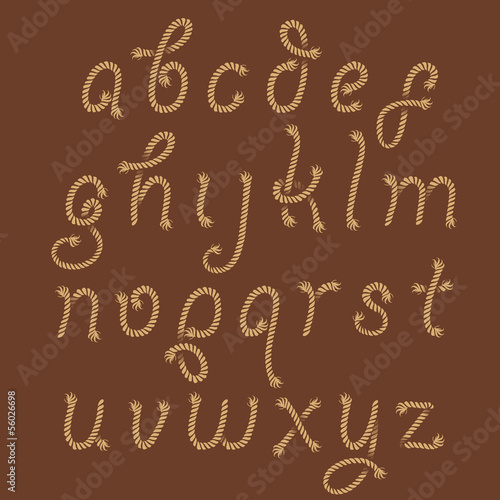 Sea rope decorative alphabet