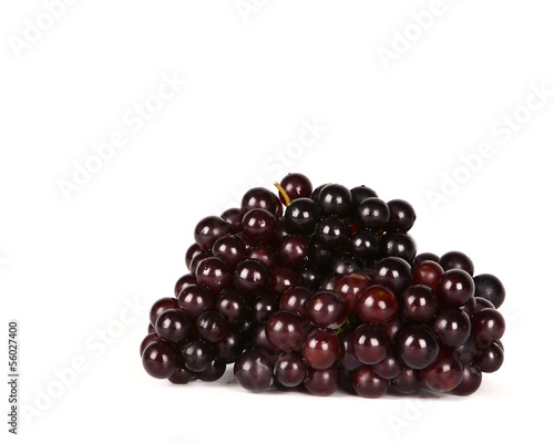 Black grapes isolated on the white background