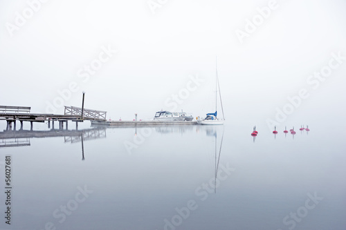 yacht in fog © Pink Badger