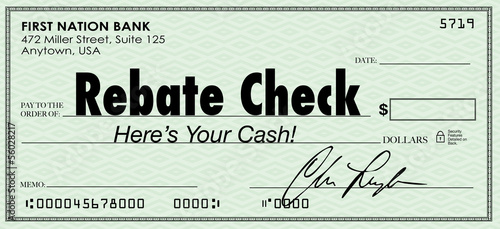 Rebate Check Words Check Money Back Offer Cash Refund