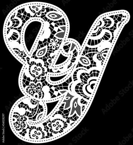 lace wedding initial y