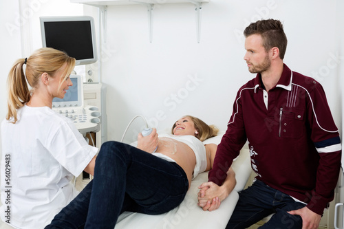 Doctor Performing Ultrasound Scan