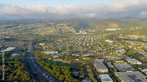 Wallpaper Mural Aerial view of highways nr Pearl City, Hawaii Torontodigital.ca