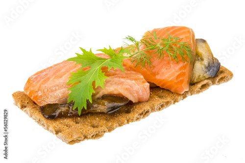 Toast with salmon