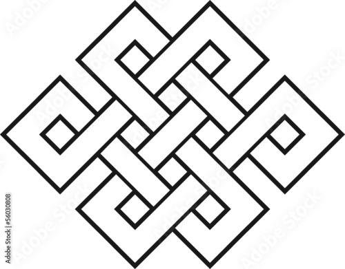 Endlos Knoten, 2c,  Glückssymbol, Buddhismus, Tibet