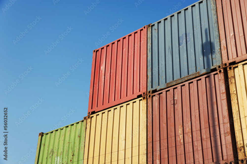 Fototapeta premium Stack of Cargo Containers