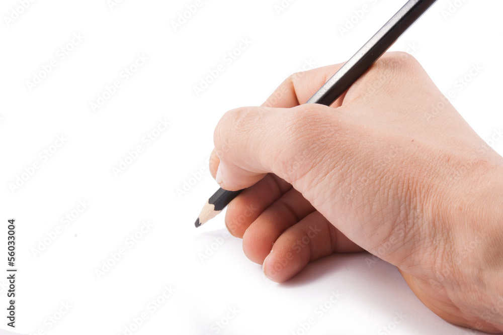 Right hand writing isolated on the white background. Right hand writing isolated on the white background.