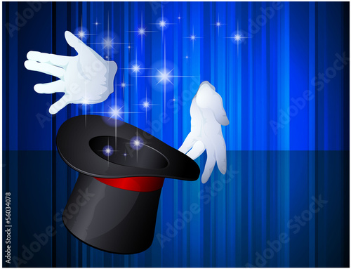 Magic hat. Vector template.