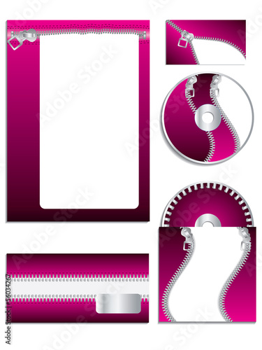 Company business set with zippers