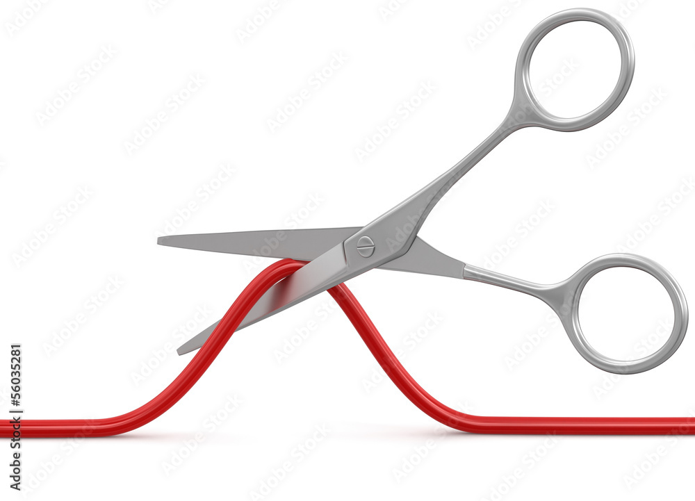 Scissors and Cable (clipping path included) Scissors and Cable (clipping path included)