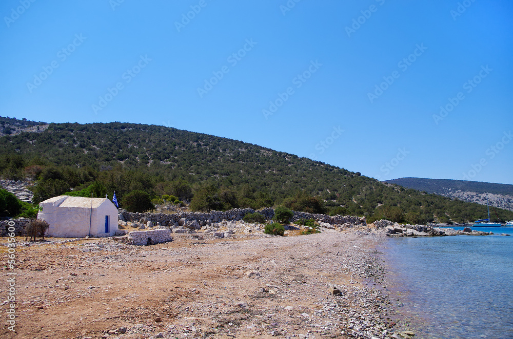 Small chapel in Dokos island, Greece Small chapel in Dokos island, Greece