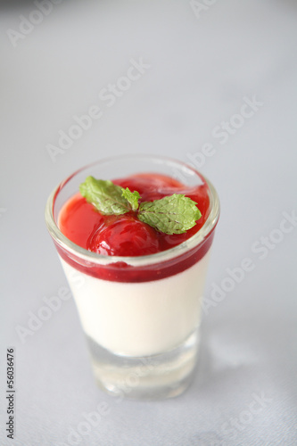 Cherry Panna Cotta pudding