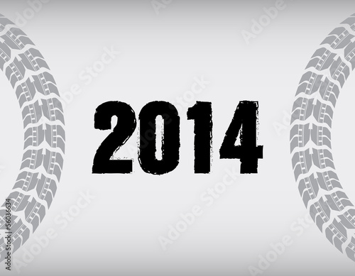 road tire track with special design, 2014 background