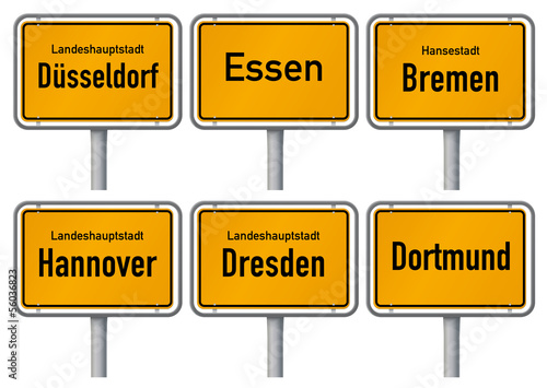 Ortsschilder großer Städte in Deutschland 2