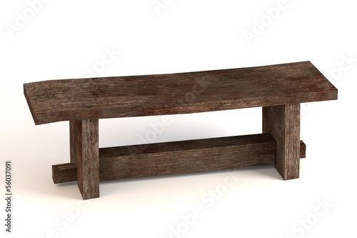 3d render of medieval bench