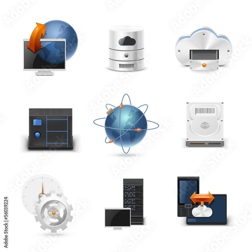 networking vector icon set