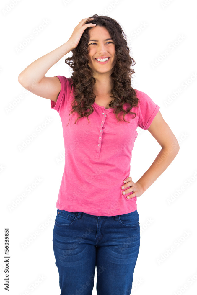 Cheerful cute brunette posing Cheerful cute brunette posing