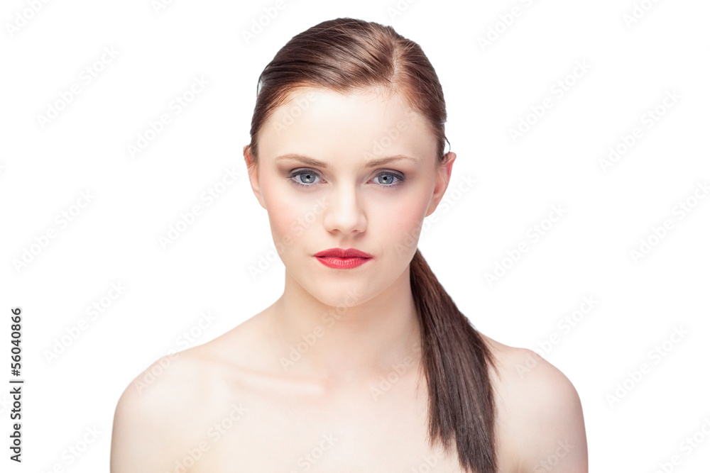 Peaceful gorgeous model with ponytail posing Peaceful gorgeous model with ponytail posing