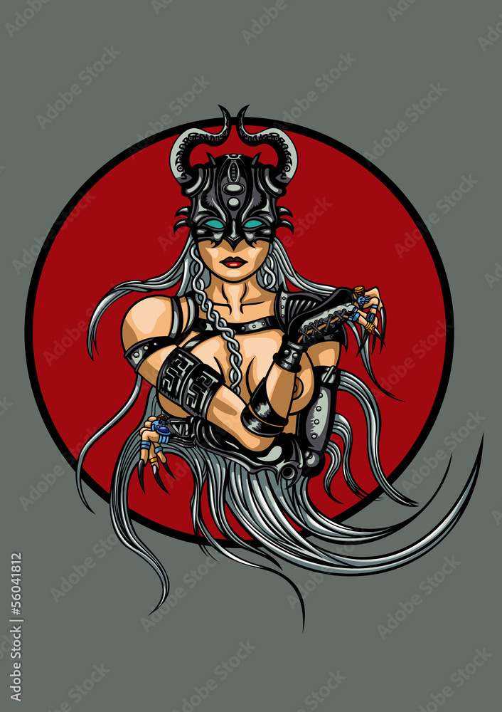 Fantasy demonic woman emblem Fantasy demonic woman emblem