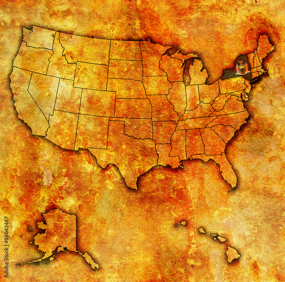 Obraz premium new york on map of usa