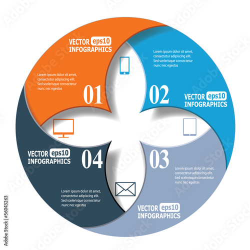 Abstract paper infographics in a circle shape