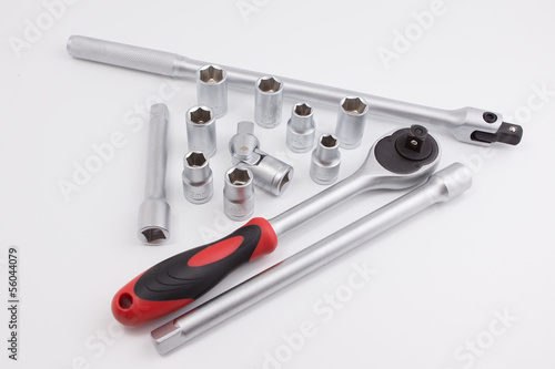 tool set for car on white background
